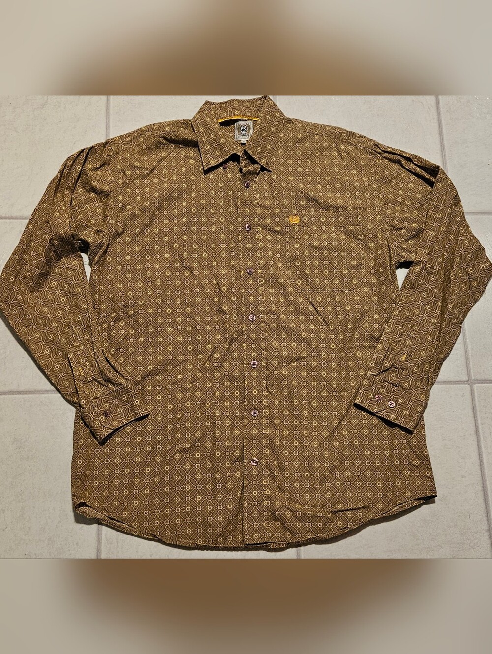Men's Cinch Long Sleeve Western Button Down Shirt Size Medium